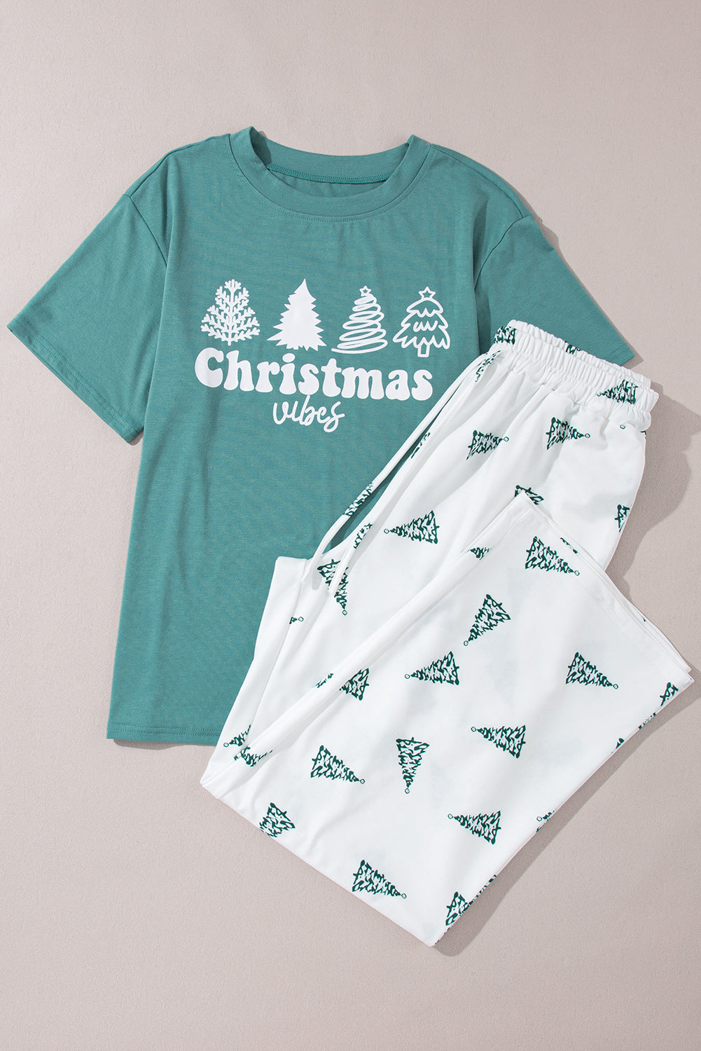 Skobeloff Christmas Tree Print Tee and Pants Lounge Set