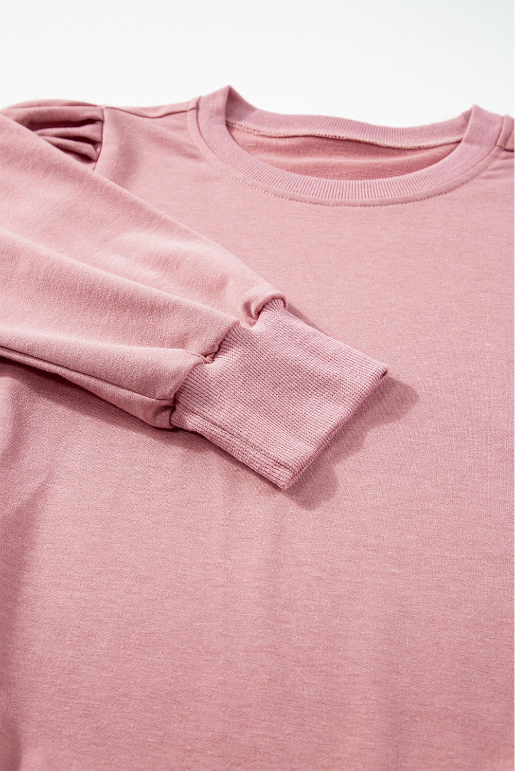 Rose Tan Button Tab Detail Long Sleeve Top