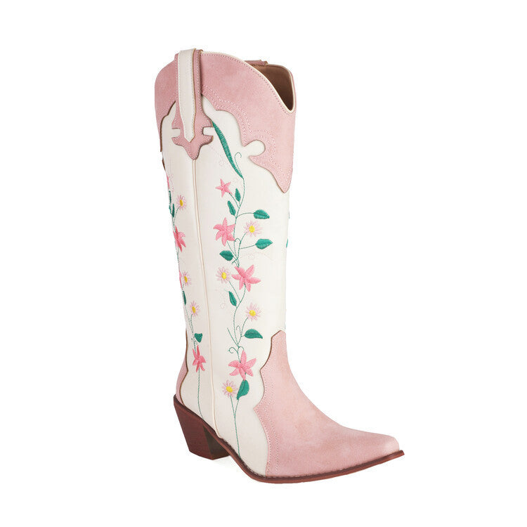 National Classic Embroidered Boots Thick-heeled Embroidered Knight Knee-high Boots