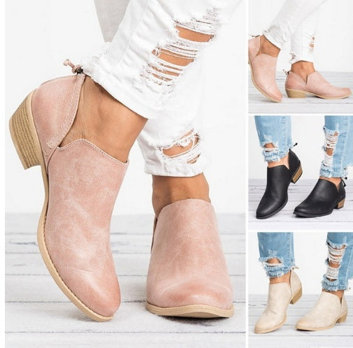 Autumn Women Shoes Retro High Heel Ankle Boots