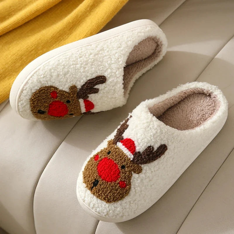 Christmas Elk Cotton Slippers