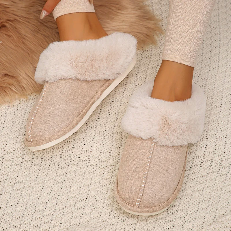 Closed Toe Warm Cotton Slippers Women