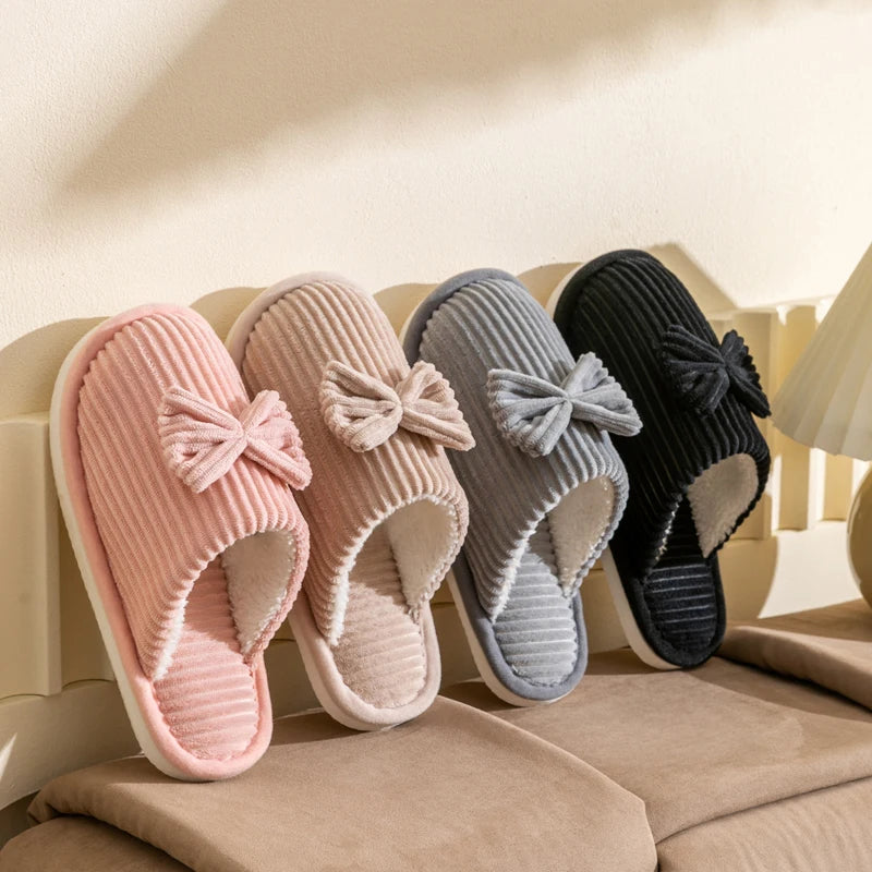 Women's Bedroom Bow Slippers