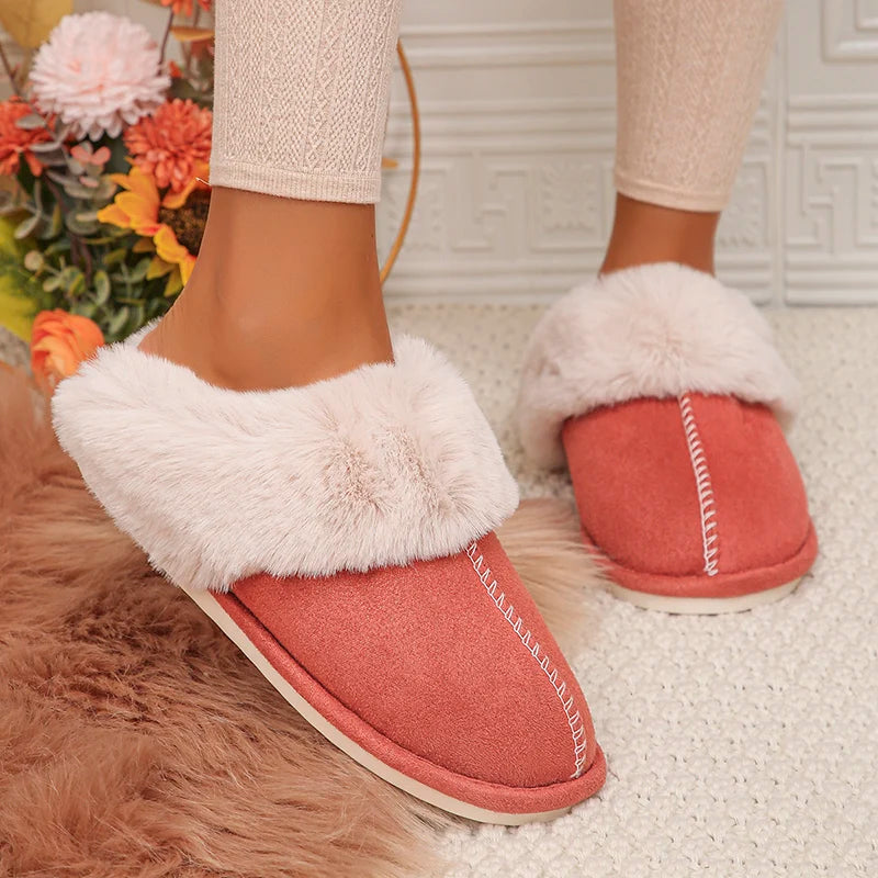 Closed Toe Warm Cotton Slippers Women