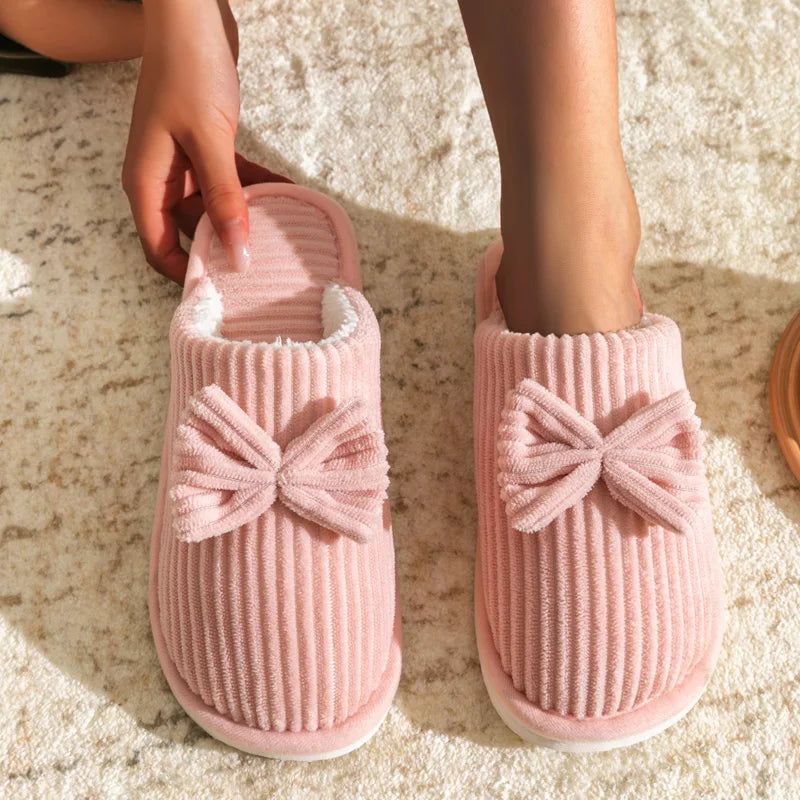 Women's Bedroom Bow Slippers