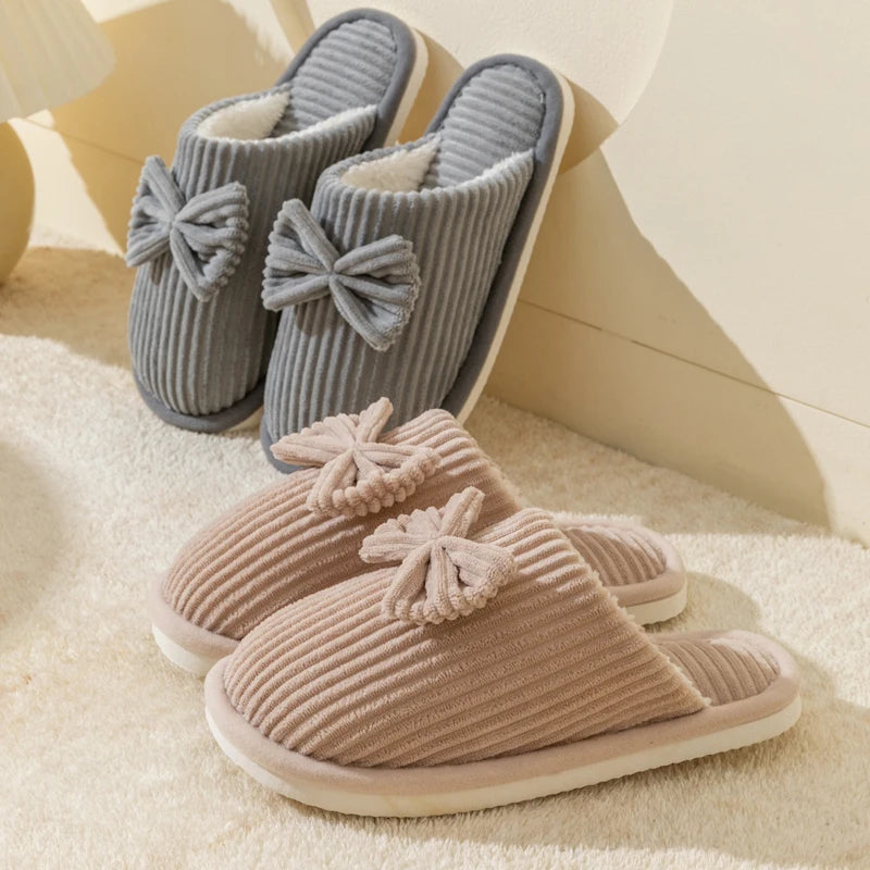 Women's Bedroom Bow Slippers