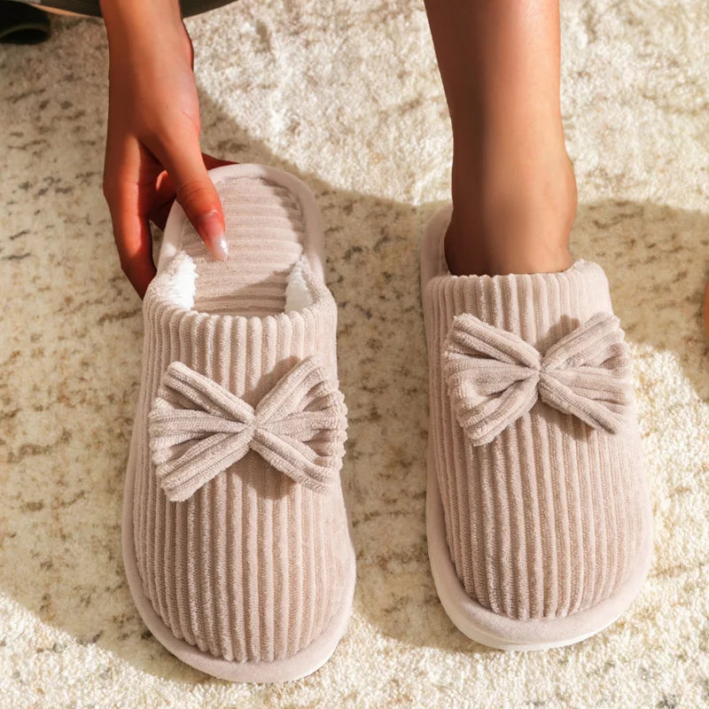 Women's Bedroom Bow Slippers