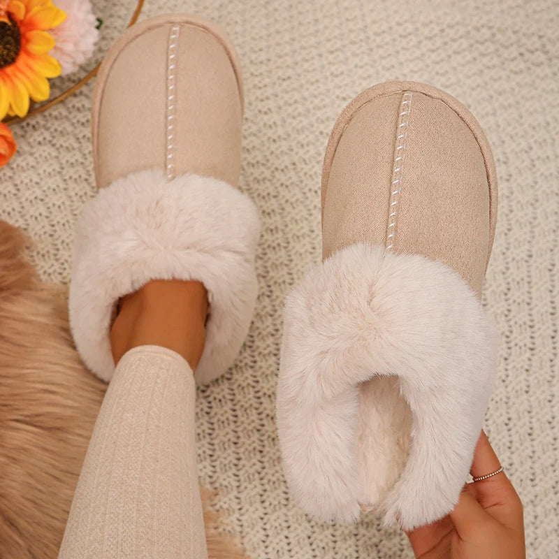 Closed Toe Warm Cotton Slippers Women