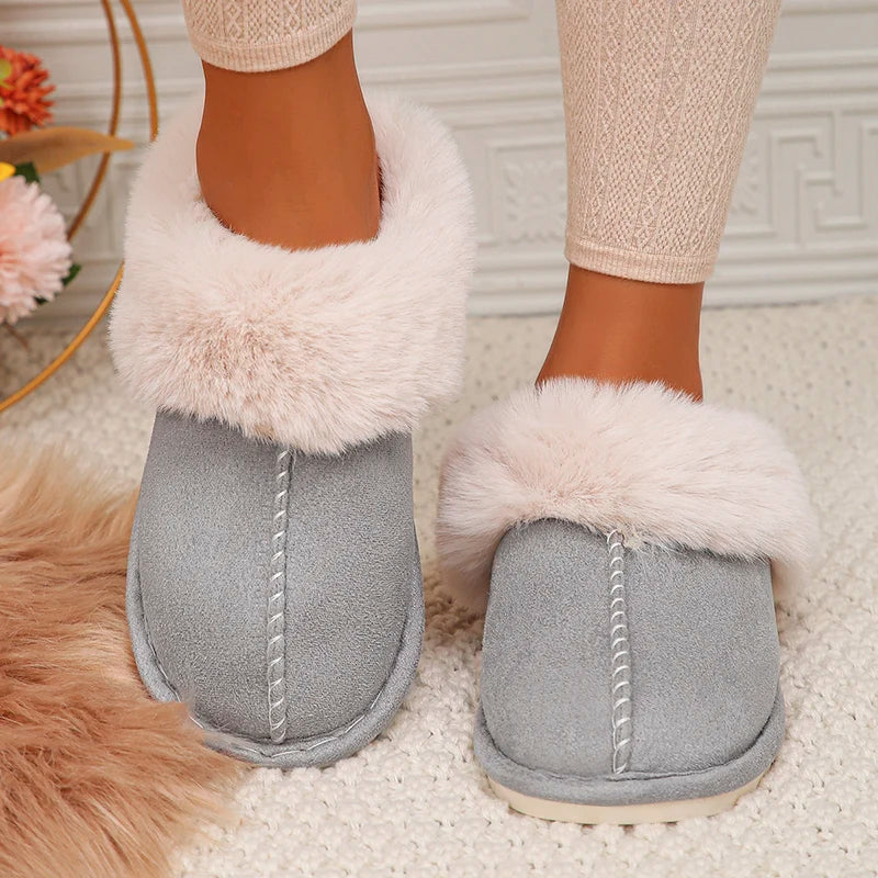 Closed Toe Warm Cotton Slippers Women